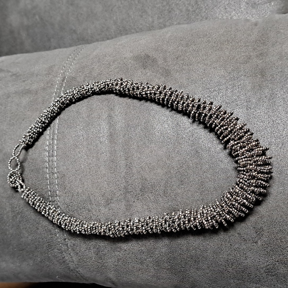 Chunky Metallic Glass Beaded Necklace